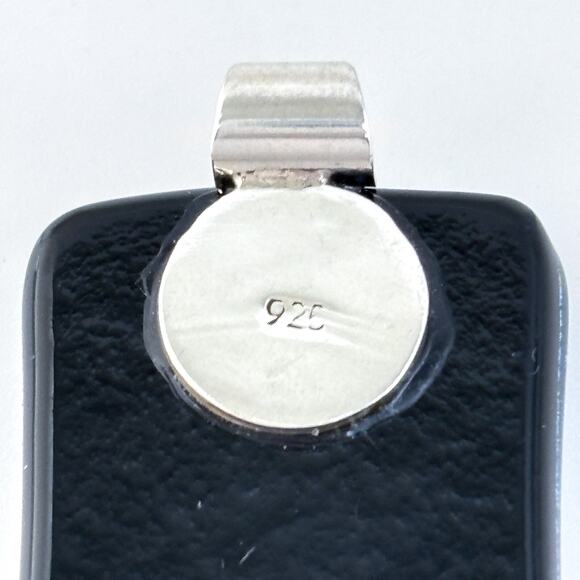 Vintage Sterling Silver 925 Blue Dichroic Glass Initial D Pendant - Picture 5 of 8